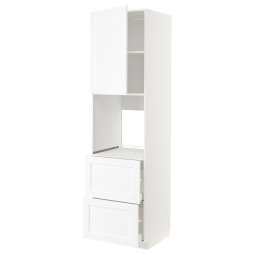 METOD, high cabinet for oven with door/2 fronts/2 high drawers, 60x60x220 cm, 594.733.42