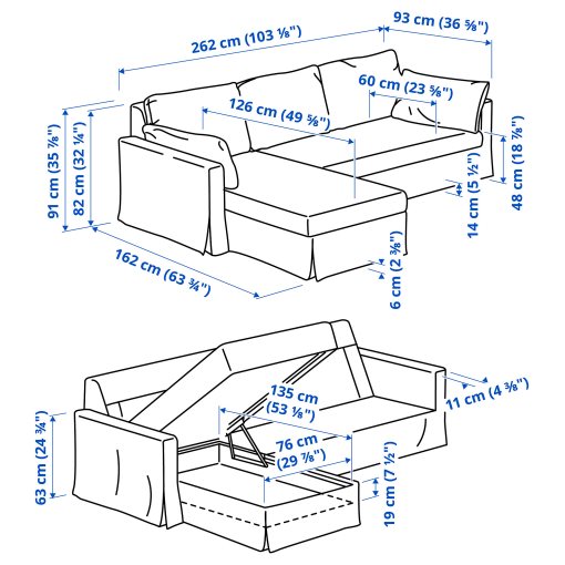 HYLTARP, 3θέσιος καναπές με σεζλόνγκ, αριστερά, 594.896.92