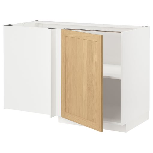 METOD, corner base cabinet with shelf, 128x68 cm, 595.093.17