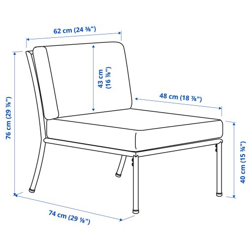 seat section for modular sofa, outdoor, 595.784.19