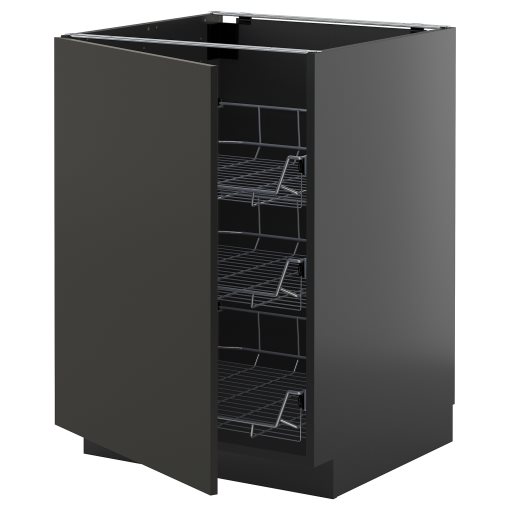 METOD, base cabinet with wire baskets, 60x60 cm, 595.885.26