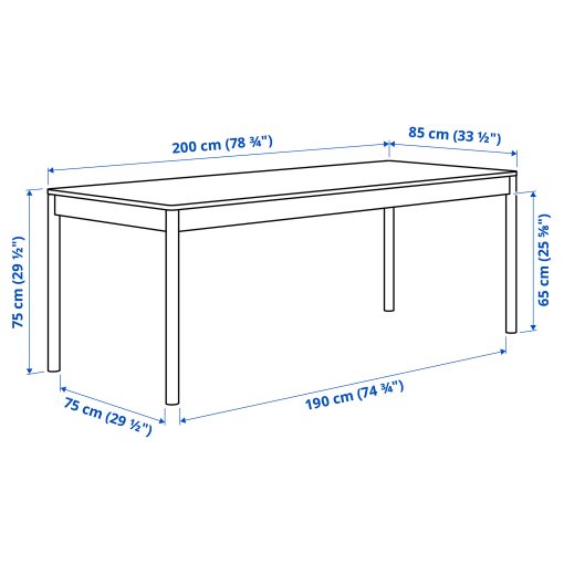 TONSTAD/TONSTAD, table and 6 chairs, 200x85 cm, 595.967.48