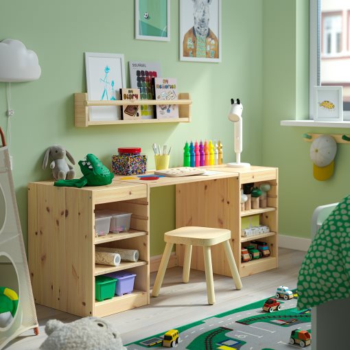 TROFAST, γραφείο με ράφια, 124x44x52 cm, 596.139.36