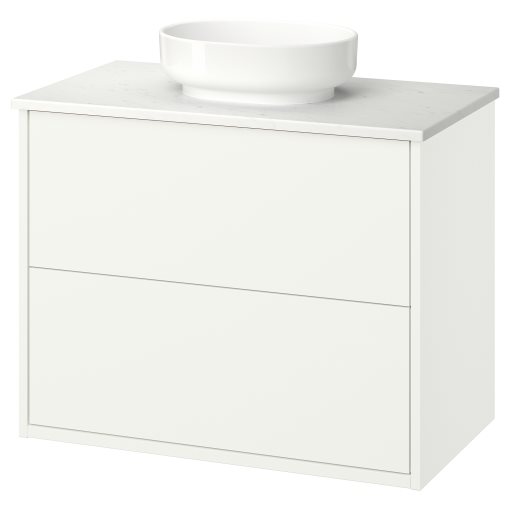 HAVBÄCK/VINDEL, έπιπλο νιπτήρα με συρτάρια/νιπτήρα, 82x49x77 cm, 596.224.60