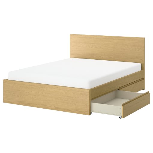 STORKLINTA, bed frame with 4 storage boxes, 160x200 cm, 596.308.51