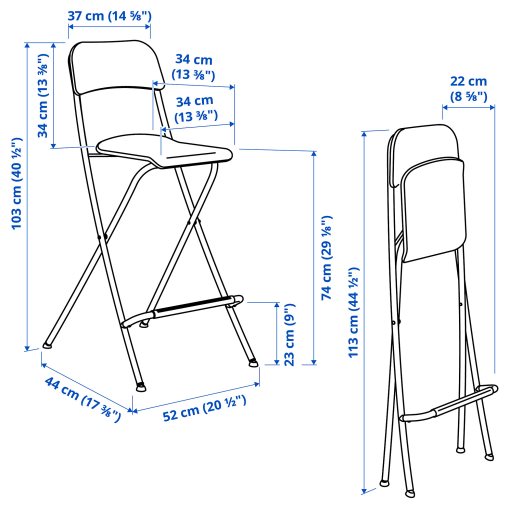 FRANKLIN, bar stool with backrest, foldable, 604.067.85