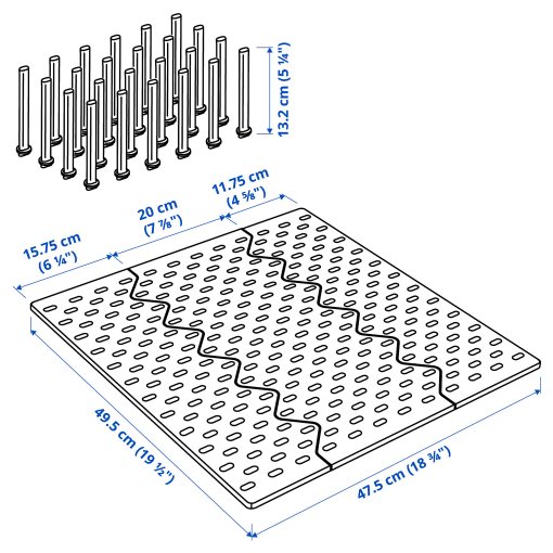 UPPDATERA, pegboard drawer organiser, 60 cm, 604.600.08