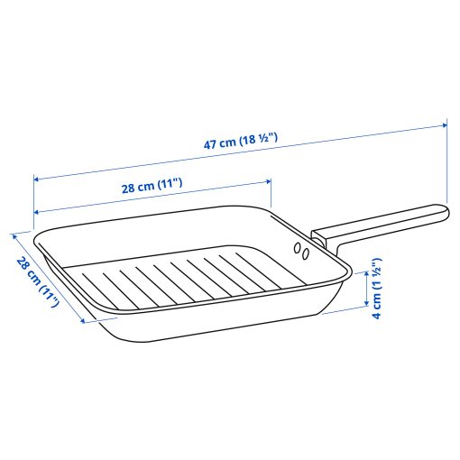 MIDDAGSMAT, grill pan/non-stick coating, 28x28 cm, 604.636.91