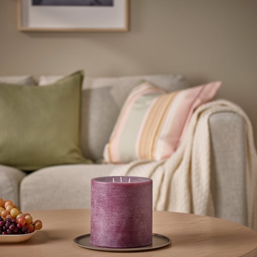 GRÄNSSKOG, unscented pillar candle with 3 wicks, 14 cm, 605.515.79