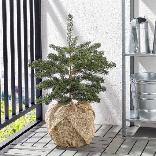 VINTERFINT, τεχνητό φυτό σε γλάστρα/εσωτερικού/εξωτερικού χώρου γιούτα/Χριστουγεννιάτικο δέντρο, 19 cm, 605.521.64