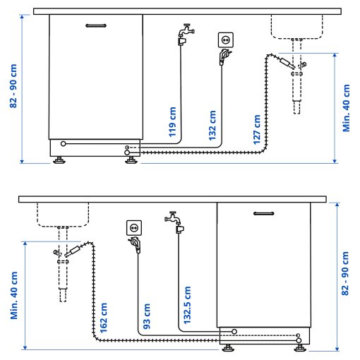 OSTVEDA, εντοιχιζόμενο πλυντήριο πιάτων/IKEA 500, 60 cm, 605.681.41