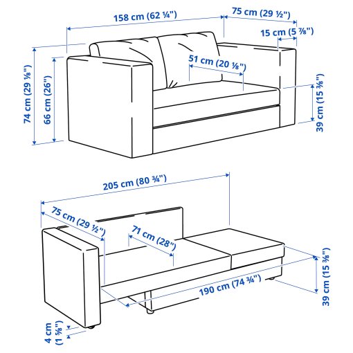 SKÖNABÄCK, 2-seat sofa-bed, 605.825.47