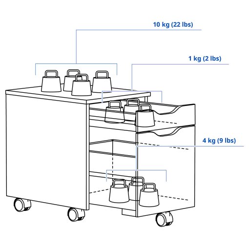 ALEX, drawer unit, 36x50 cm, 605.869.08