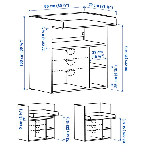 SMÅSTAD, changing table/desk, 605.949.46