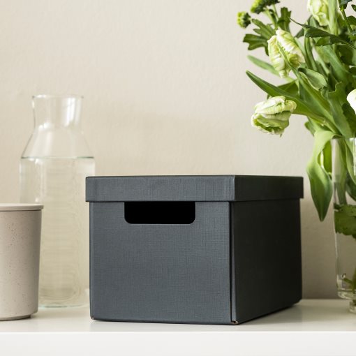 FJÄDERHARV, storage box with lid, 18x25x16 cm, 605.968.94