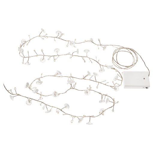 STRÅLA, lighting chain with built-in LED light source/battery-operated/flower, 606.332.26