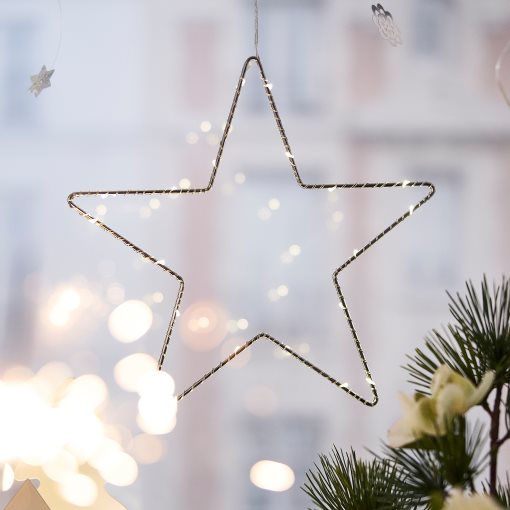 STRÅLA, decoration lighting with built-in LED light source/battery-operated/star-shaped, 27 cm, 606.332.69