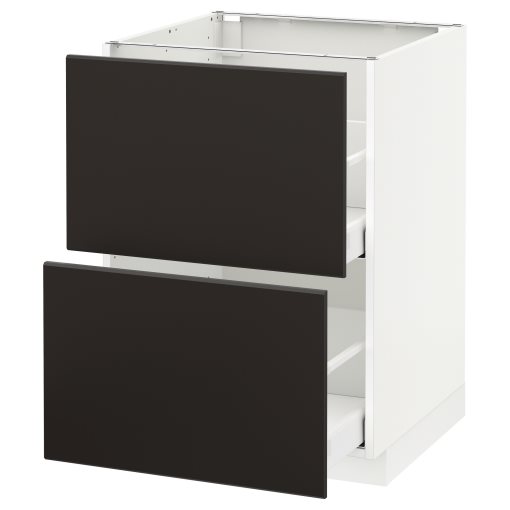 METOD/MAXIMERA, base cabinet 2 fronts/2 high drawers, 692.130.37
