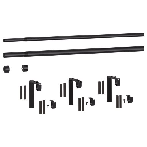 RACKA/HUGAD, double curtain rod combination, 120-210 cm, 693.995.87