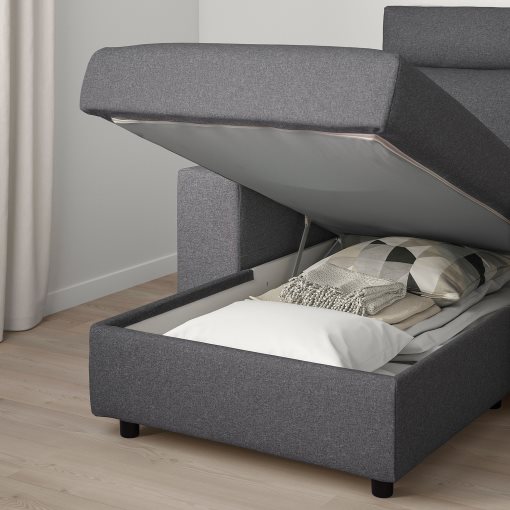 VIMLE, τριθέσιος καναπές με σεζλόνγκ με κεφαλάρι με πλατιά μπράτσα, 694.012.98