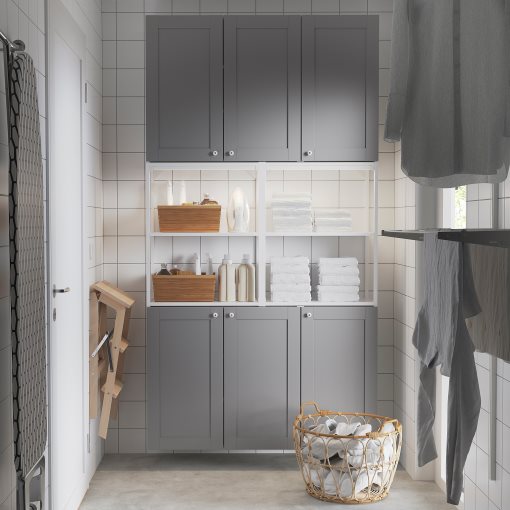 ENHET, σύνθεση αποθήκευσης τοίχου, 120x32x225 cm, 694.802.38