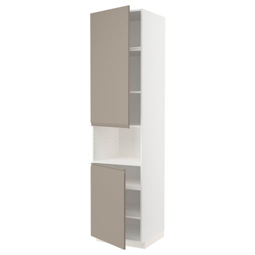 METOD, high cabinet for microwave with 2 doors/shelves, 60x60x240 cm, 694.916.99