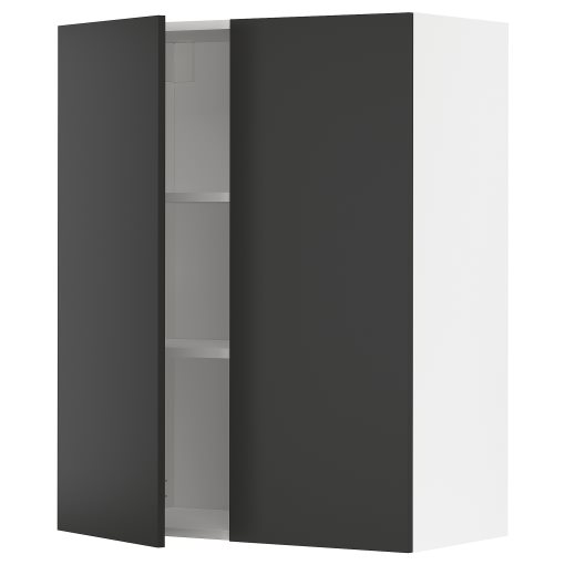 METOD, wall cabinet with shelves/2 doors, 80x100 cm, 694.977.38