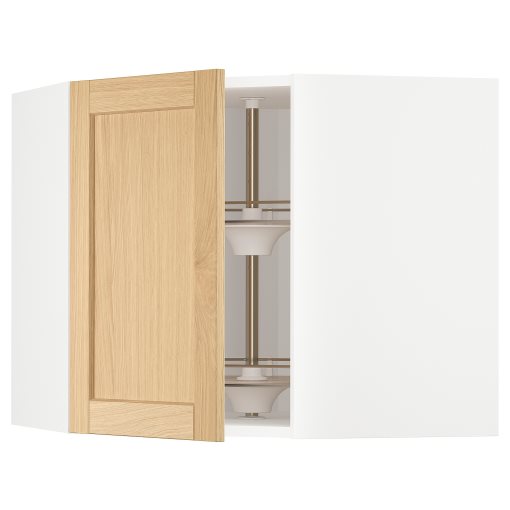 METOD, corner wall cabinet with carousel, 68x60 cm, 695.093.26