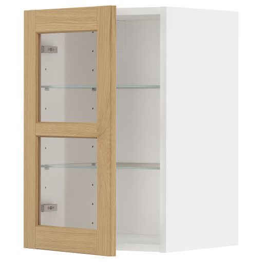 METOD, ντουλάπι τοίχου με ράφια/γυάλινη πόρτα, 40x60 cm, 695.093.50