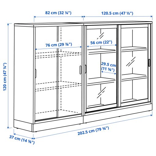 TONSTAD, storage combination with sliding doors, 202x120 cm, 695.150.68