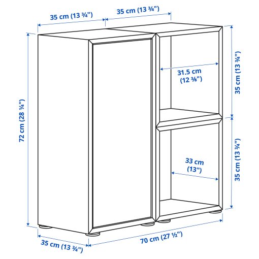 EKET, σύνθεση ντουλαπιών με πόδια, 70x35x72 cm, 695.217.38
