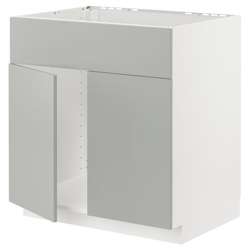 METOD, base cabinet for sink with 2 doors/front, 80x60 cm, 695.387.86