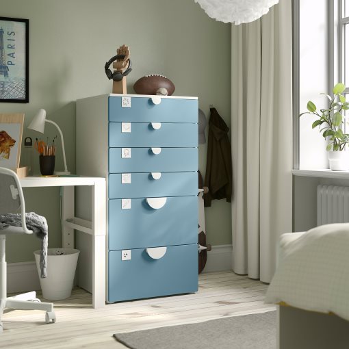 SMASTAD/PLATSA, chest of 6 drawers, 60x57x123 cm, 695.453.29