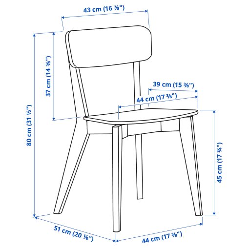 LISABO/LISABO, τραπέζι και 4 καρέκλες, 105 cm, 695.548.56