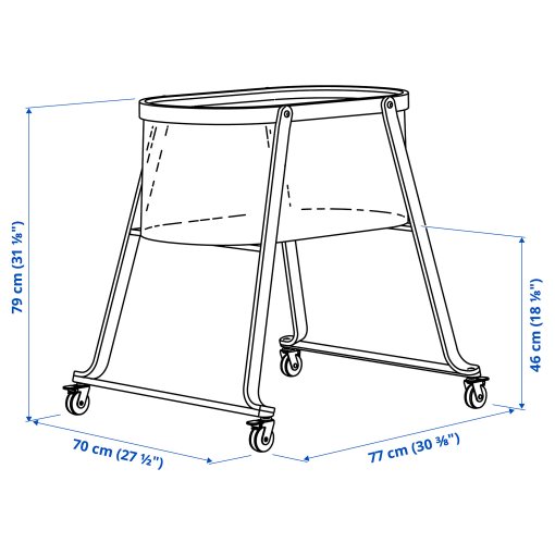 ALSKVARD, λίκνο με στρώμα, 40x73 cm, 695.560.06