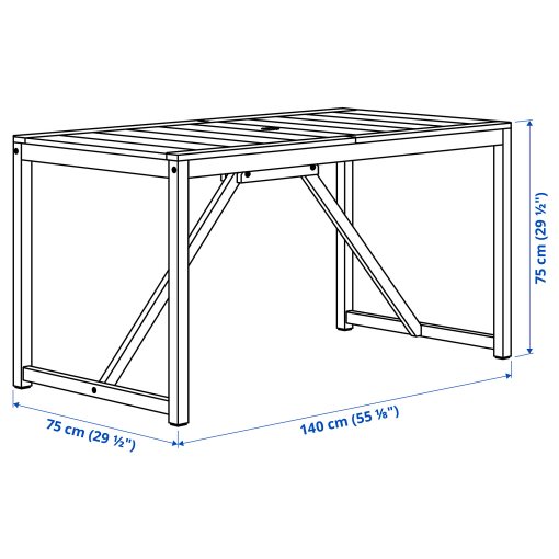 NÄMMARÖ, table with 4 reclining chairs/outdoor, 140x75 cm, 695.752.60