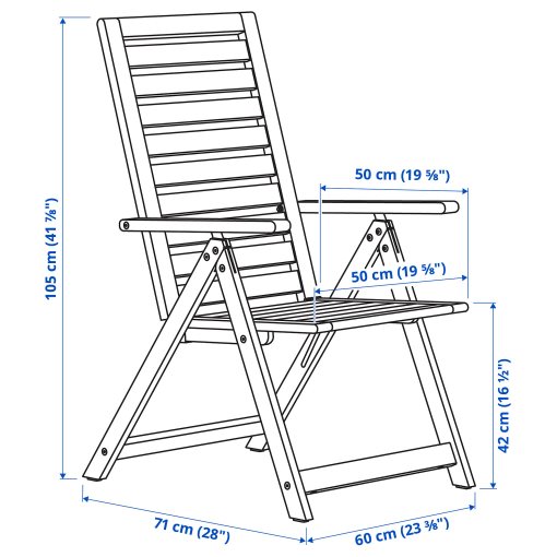 NÄMMARÖ, table with 4 reclining chairs/outdoor, 140x75 cm, 695.752.60