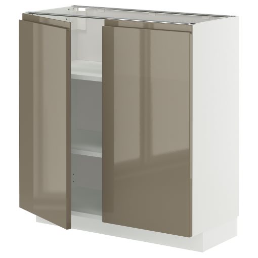 METOD, base cabinet with shelves/2 doors, 80x37 cm, 695.767.59