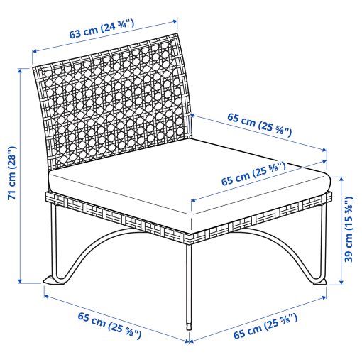 JUTHOLMEN, easy chair outdoor, 65x73x71 cm, 695.782.25