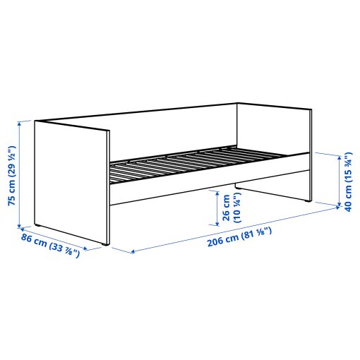 VIHALS, κρεβάτι επισκέπτη day bed με 1 στρώμα, 80x200 cm, 695.805.63