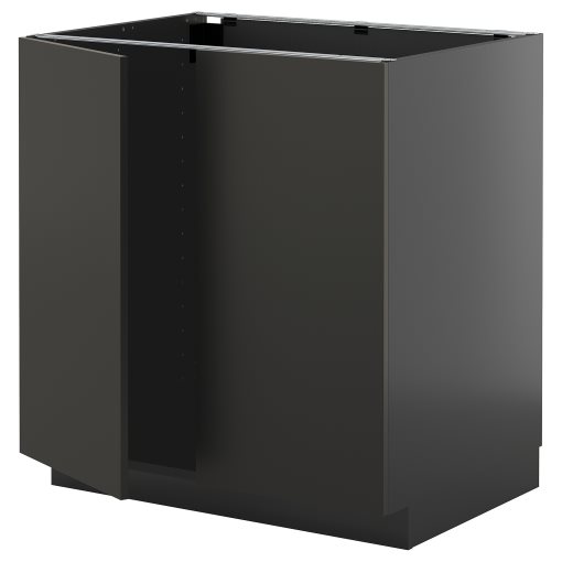 METOD, base cabinet with shelves/2 doors, 80x60 cm, 695.896.48