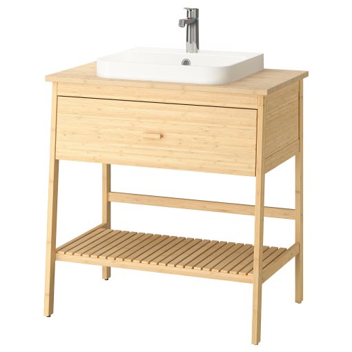 RÅGRUND/BACKSJÖ, open wash-stand with drawer/wash-basin/tap, 82x49x91 cm, 696.019.66