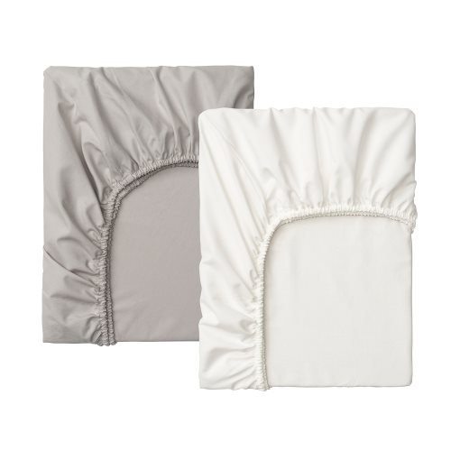 LENAST, fitted sheet for cot, 2 pack, 704.576.42