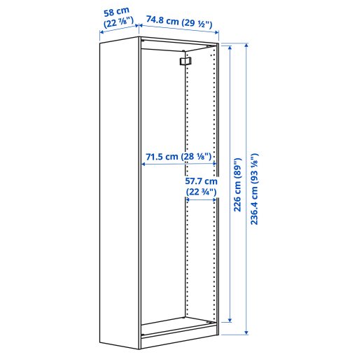 PAX, wardrobe frame, 75x58x236 cm, 704.582.36