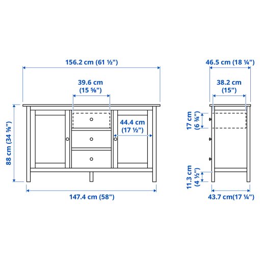 HEMNES, μπουφές, 157x88 cm, 704.762.59