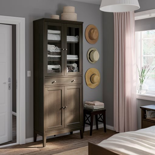 IDANÄS, ντουλάπι-βιτρίνα με 1 συρτάρι, 81x39x211 cm, 704.878.37