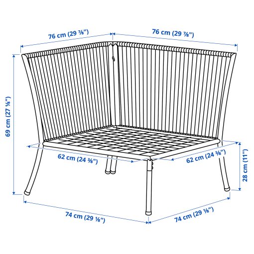 SEGERÖN, corner section, outdoor, 705.108.09