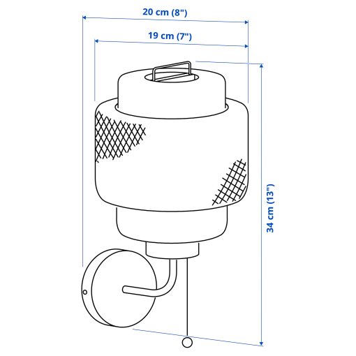 SINNERLIG, φωτιστικό τοίχου/χειροποίητο, 705.512.15
