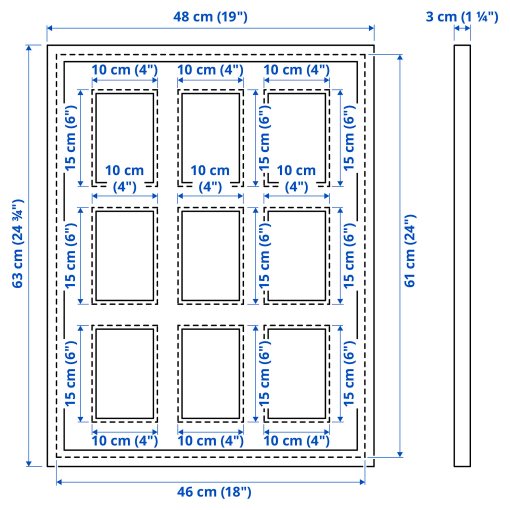 RODALM, frame for 9 pictures, 46x61 cm, 705.537.09