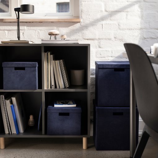 GJÄTTA, κουτί αποθήκευσης με καπάκι/βελούδο, 32x35x32 cm, 705.704.31